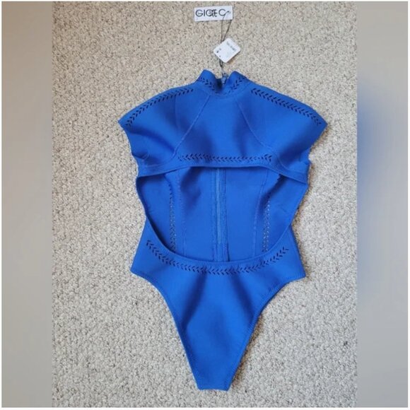 Free People NWT Gigi C Bikinis Lydia Cobalt Surf swimsuit blue size M - Picture 5 of 8